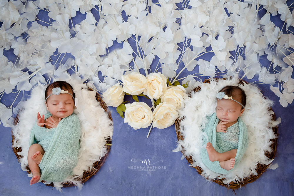 Baby – March 2020 – 2 Months Old Twin Babies Family Photo Shoot
