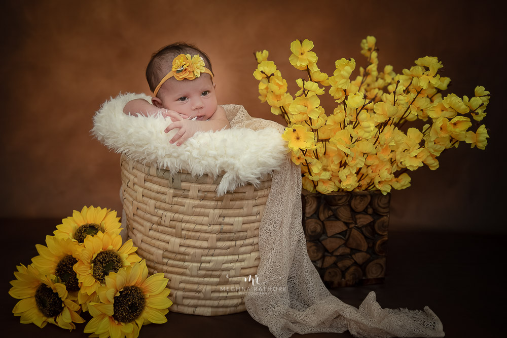 10 – Newborn Baby Photoshoot – Traditional Cane Bucket Prop