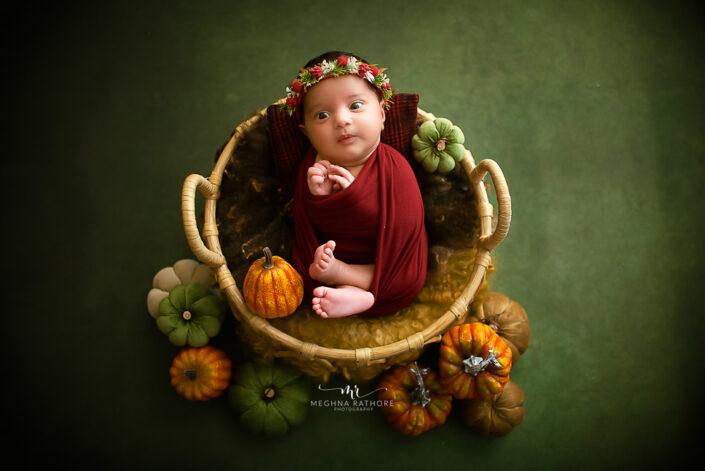 22 days old newborn baby girl photoshoot album pictures by meghna rathore