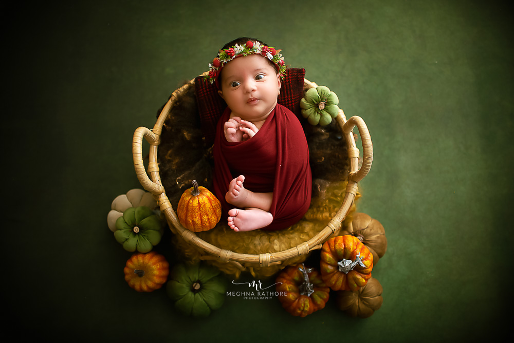 22 days old newborn baby girl photoshoot album pictures by meghna rathore