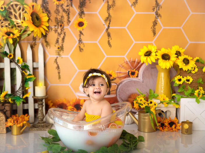 Kid Album - 1 Year Old Baby Girl Pre Birthday Photoshoot Props Themes By Meghna Rathore Gurgaon
