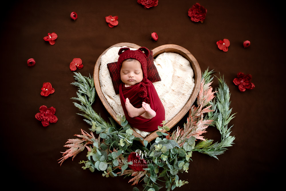 Newborn Album – 30 Days Old Newborn Baby Girl Professional Photoshoot Creative Themes By Meghna Rathore Delhi