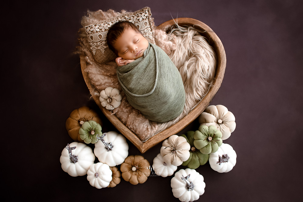Newborn Album - 32 Days Old Baby Boy Photoshoot with Creative Themes Setups By Meghna Rathore Delhi Gurgaon