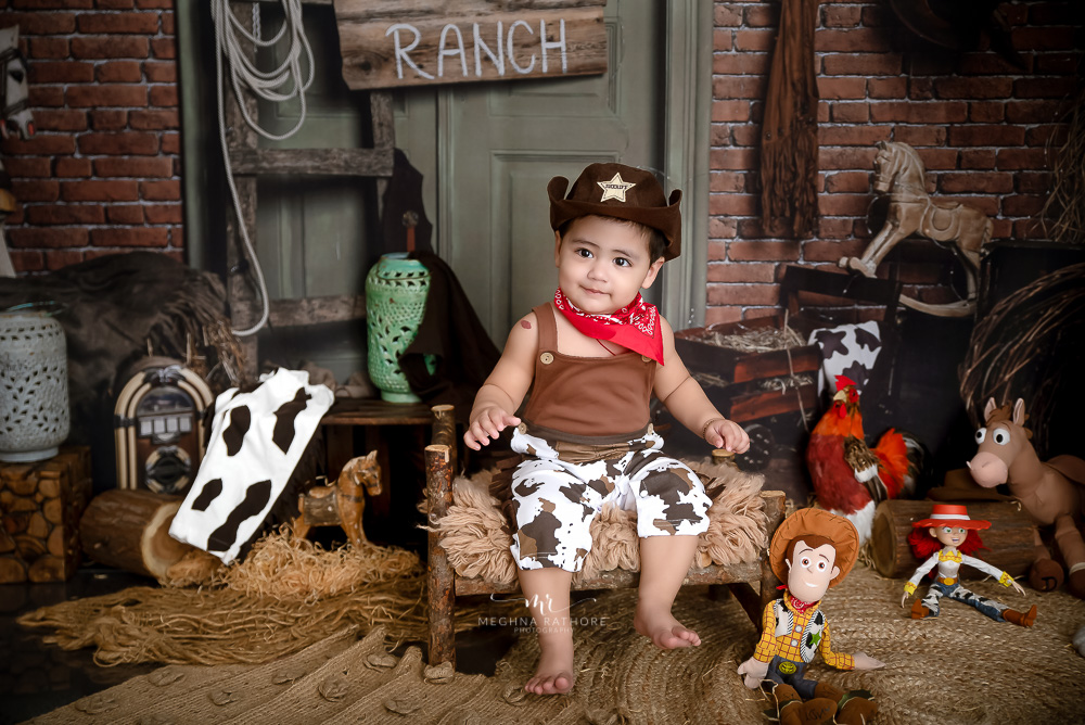 Kid Photoshoot Theme 34 - Cow Boy Theme