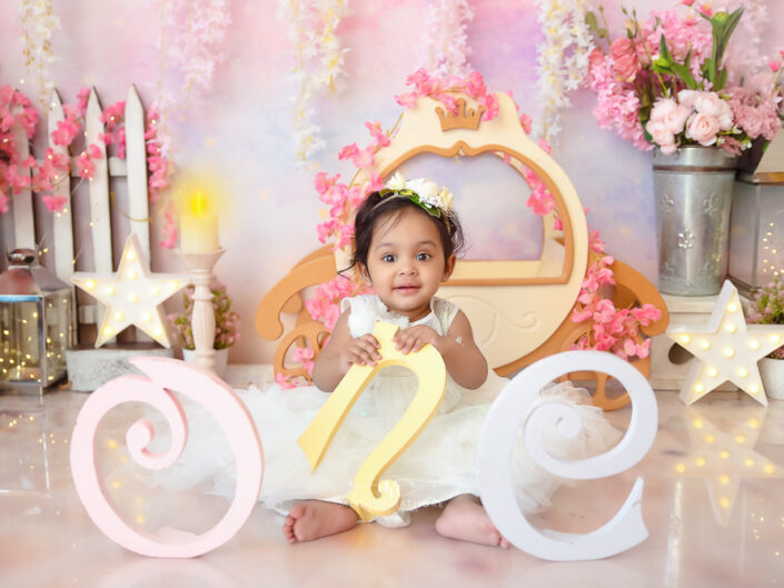 Kids Gallery - 1 Year Old Baby Photoshoot In Underwater, Pink and Fashion themes By Meghna Rathore Photography Gurugram