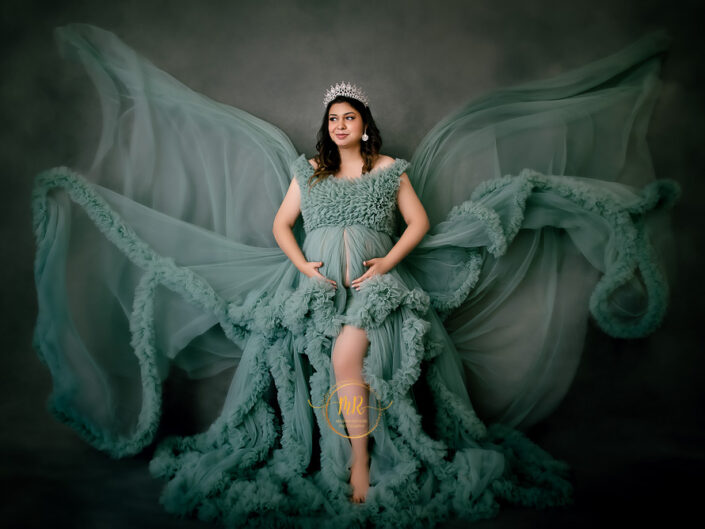 Maternity Gallery - Gorgeous Mommy to Be Photoshoot In Sage and Purple Premium maternity Gowns By Meghna Rathore Photography