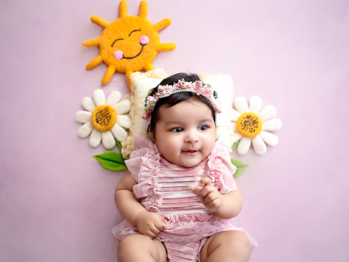 Baby Album – 3 Months Old Baby Girl Photoshoot with Props Ideas Setups By Meghna Rathore Delhi Gurgaon