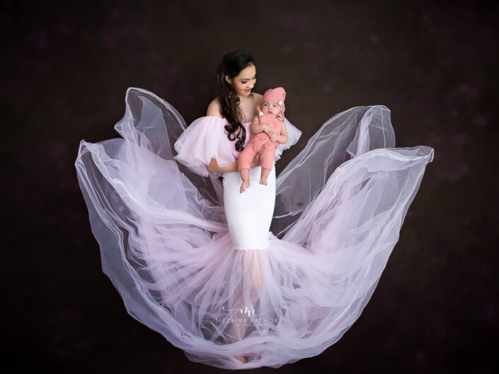 Baby Album – 4 Months Old Baby Girl Photoshoot Princesses Theme Flower Setup By Meghna Rathore Delhi