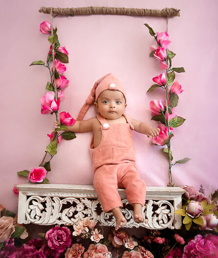 Baby Album – 4 Months Old Baby Girl Photoshoot Creative Themes Setups Props By Meghna Rathore Gurgaon