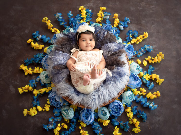 Baby Album – 4 Months Old Baby Girl Professional Photoshoot Creative Themes By Meghna Rathore Delhi