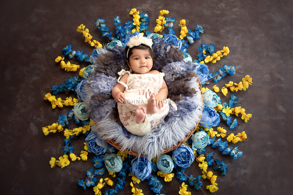 Baby Album – 4 Months Old Baby Girl Professional Photoshoot Creative Themes By Meghna Rathore Delhi