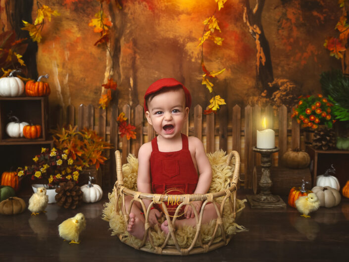 Kid Album - Beautiful Gallery For 9 Months Baby Boy In  Fall, Moon and Study Theme.