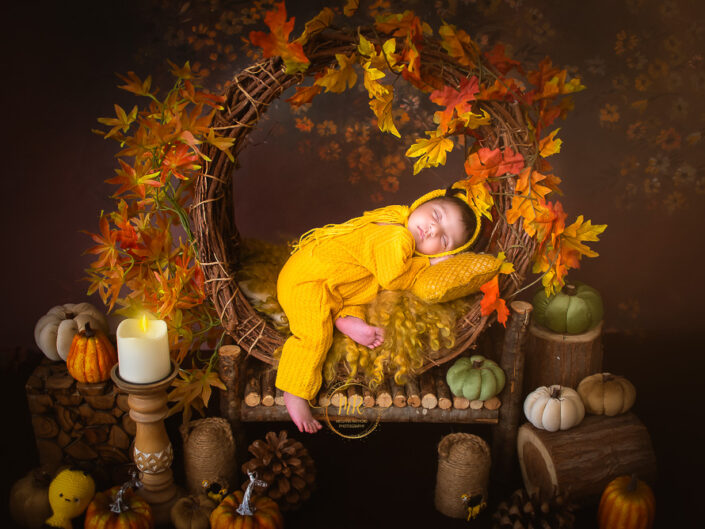 Newborn Album - 1 Month Baby Girl Photoshoot in various themes along with many floral setups and Family Portraits