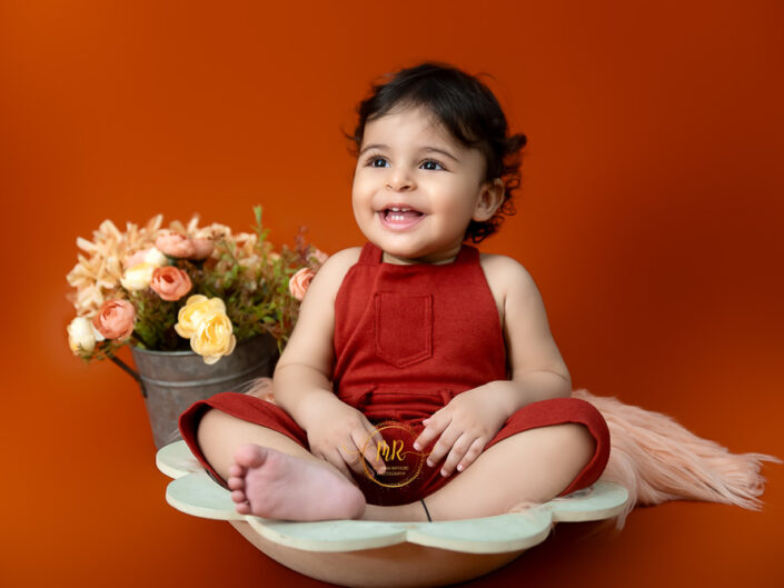 Kids Album – Cute Baby Boy 1Year Photoshoot in Chef, harry potter, blue celebration theme with family portraits